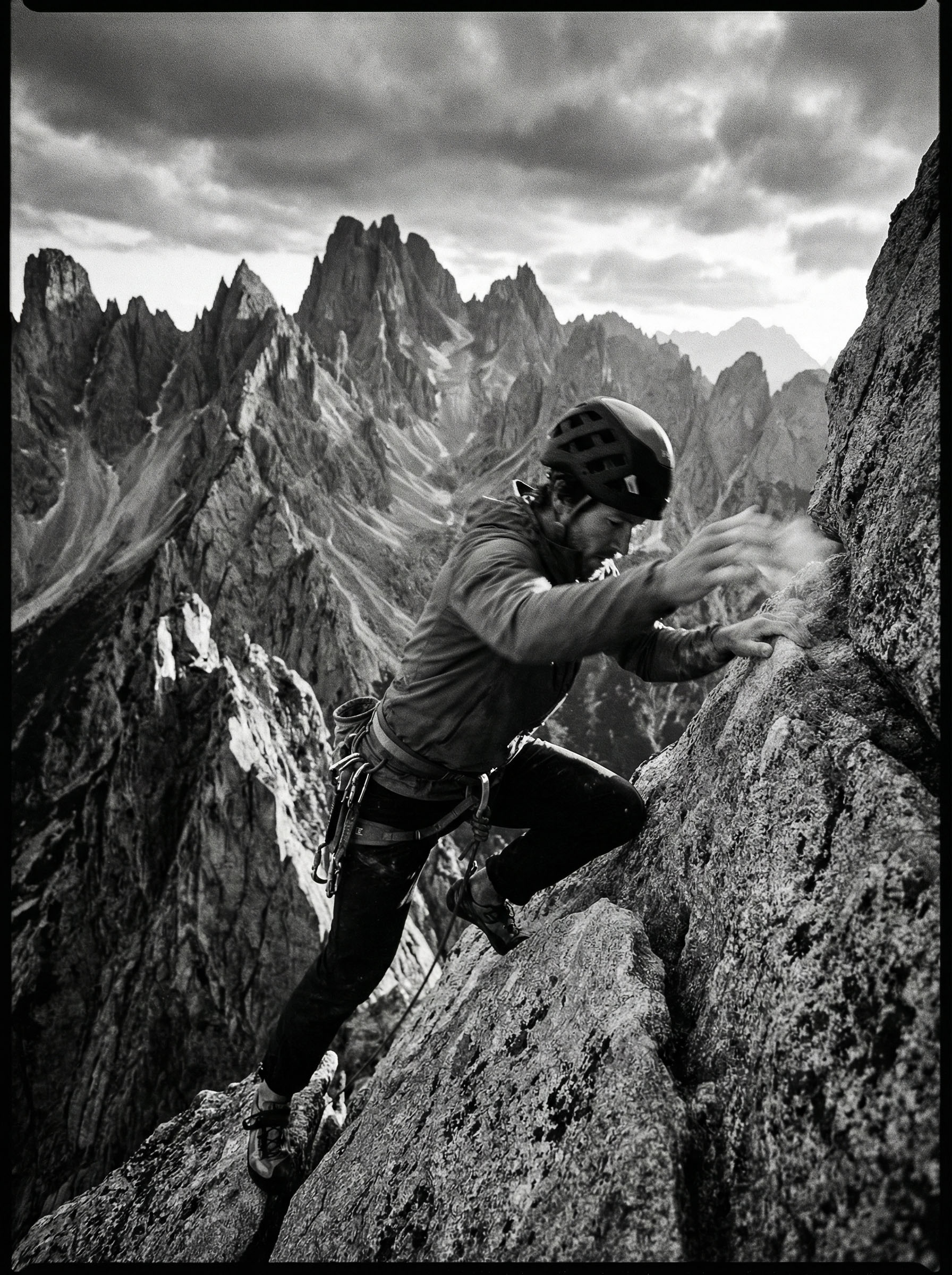 Climber on rock face